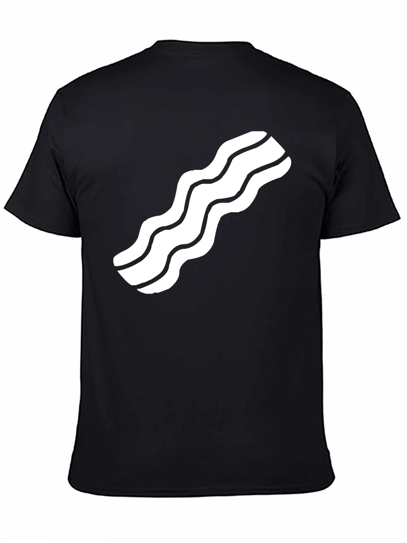 Bacon Strip Graphic Tee - Casual Black T-Shirt