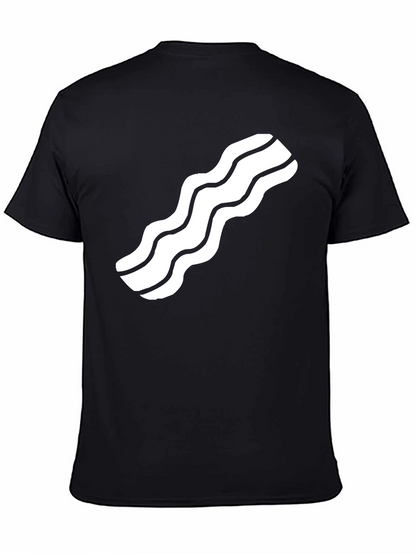 Bacon Strip Graphic Tee - Casual Black T-Shirt