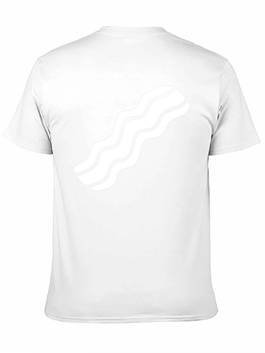 Bacon Strip Graphic Tee - Casual Black T-Shirt
