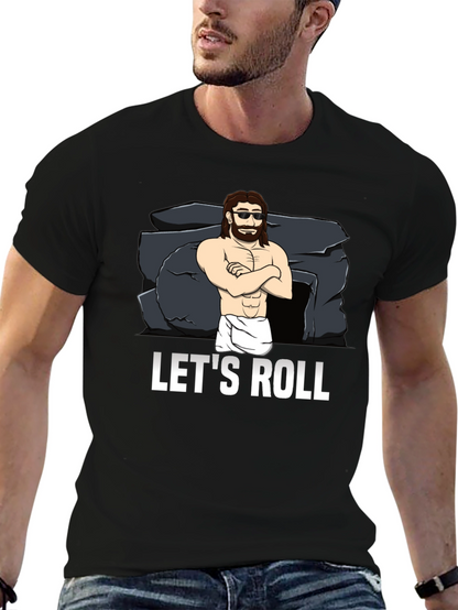 Lets Roll T-Shirt Funny Easter Jesus Graphic Tee