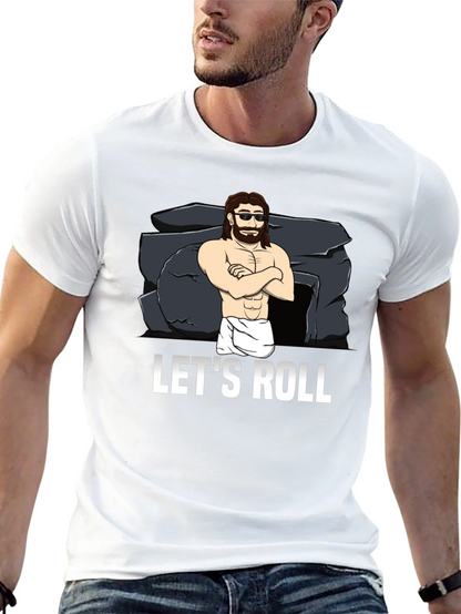 Lets Roll T-Shirt Funny Easter Jesus Graphic Tee