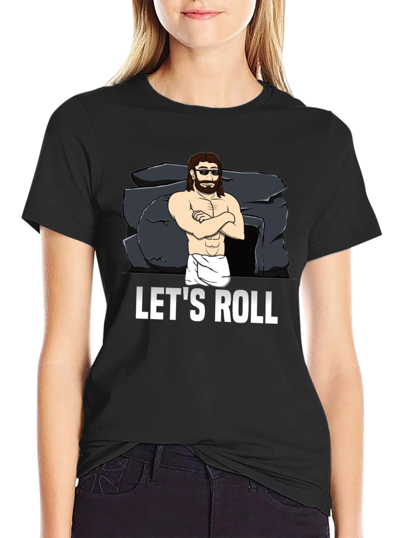 Lets Roll T-Shirt Funny Easter Jesus Graphic Tee