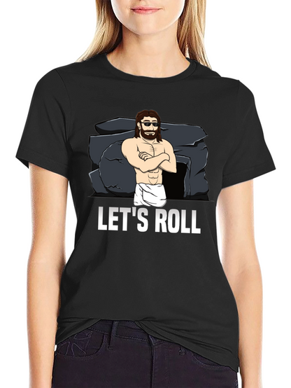 Lets Roll T-Shirt Funny Easter Jesus Graphic Tee