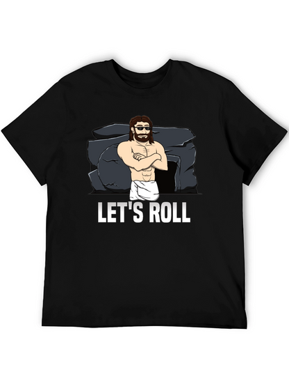 Lets Roll T-Shirt Funny Easter Jesus Graphic Tee