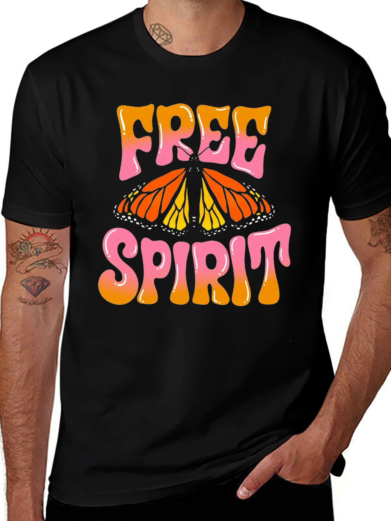 Free Spirit Butterfly Graphic T-Shirt