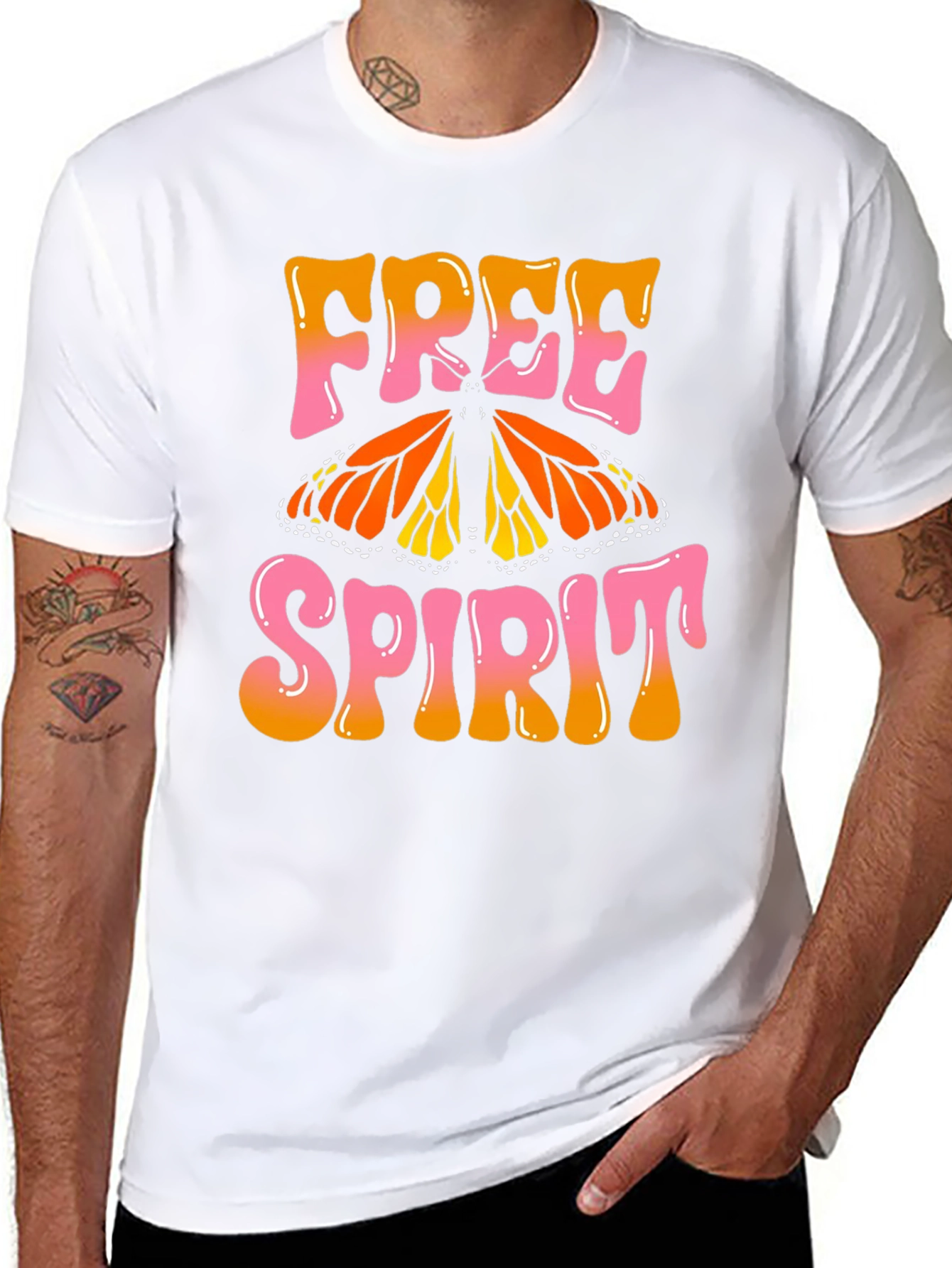 Free Spirit Butterfly Graphic T-Shirt