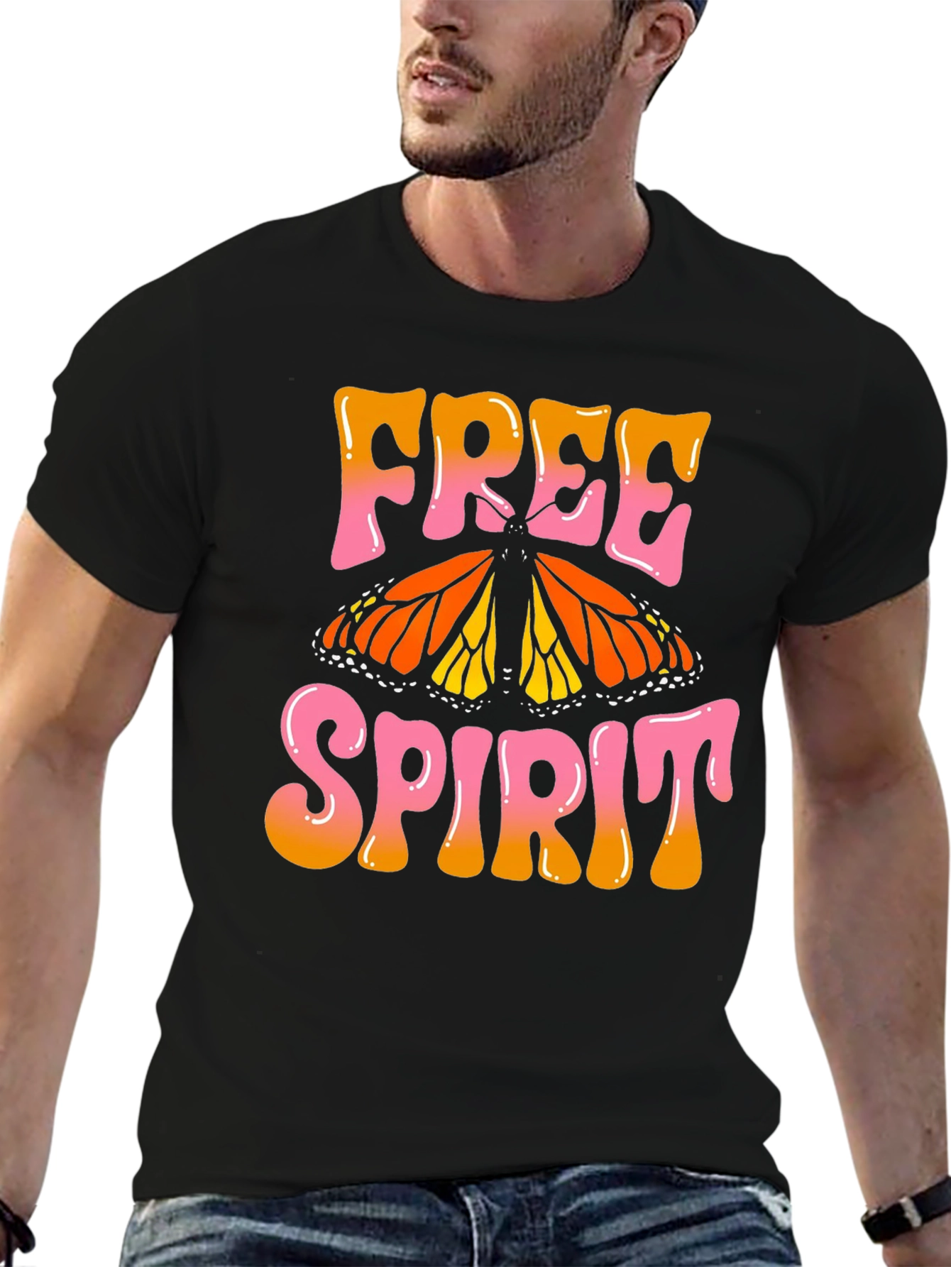 Free Spirit Butterfly Graphic T-Shirt