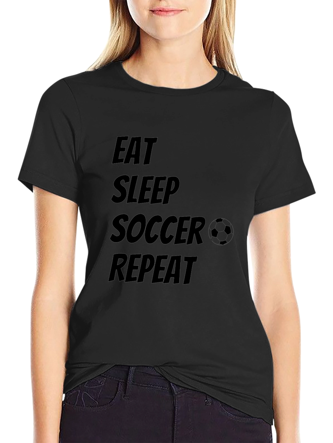 Eat Sleep Soccer Repeat Graphic Tee