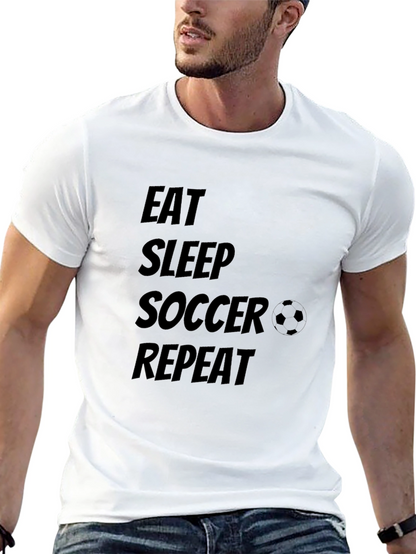 Eat Sleep Soccer Repeat Graphic Tee