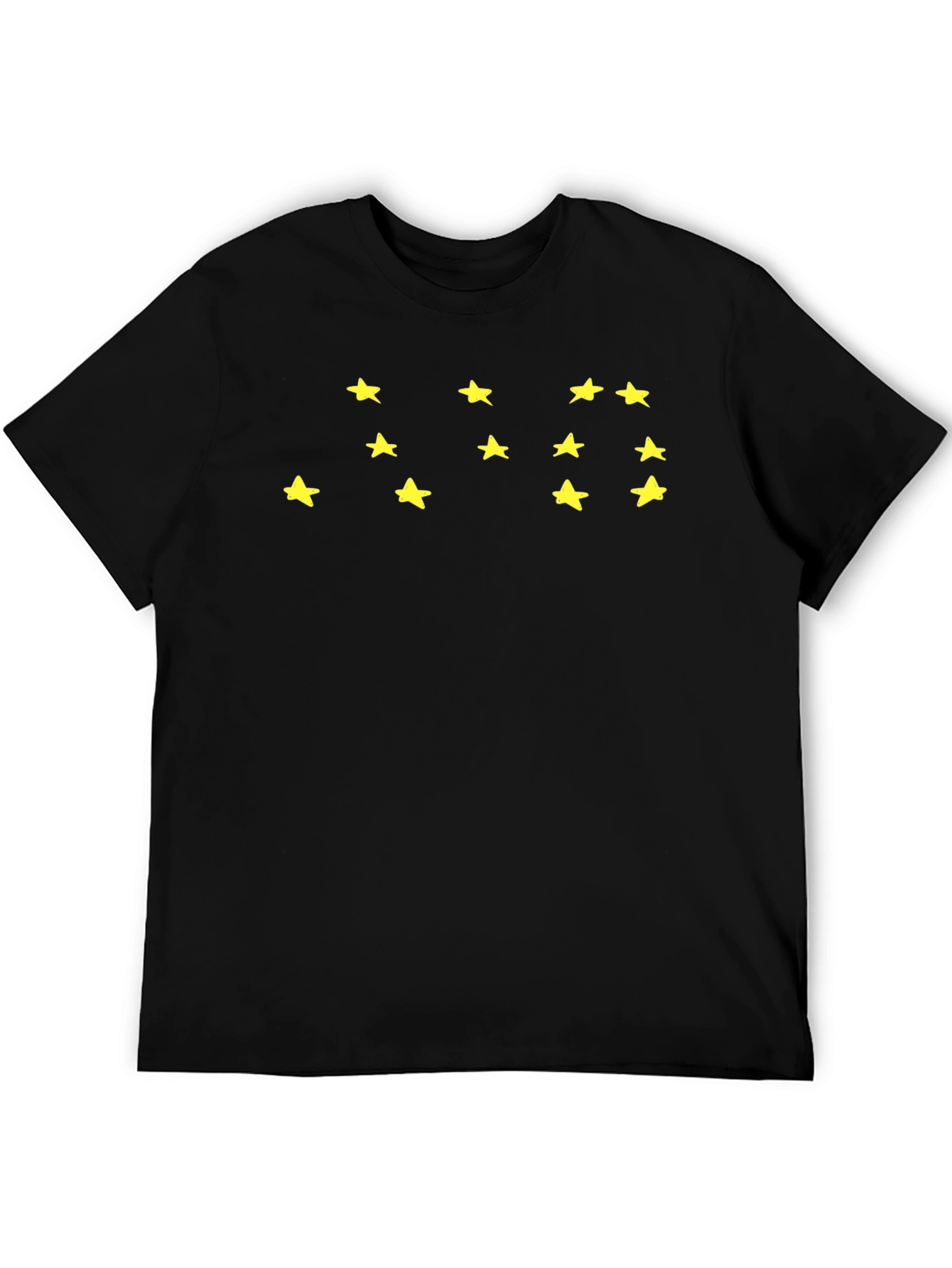 Starry Black Tee - Casual Graphic T-Shirt