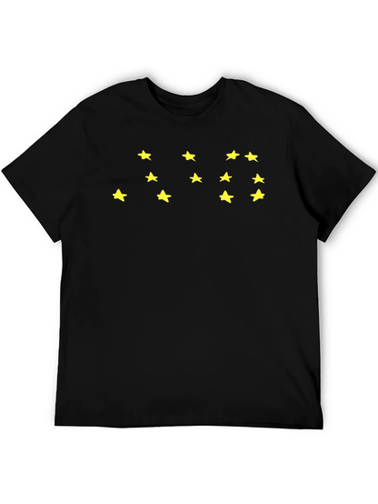 Starry Black Tee - Casual Graphic T-Shirt