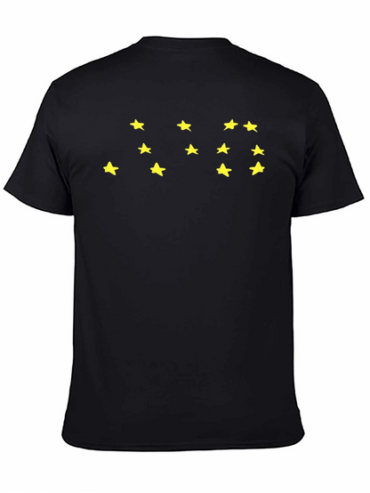 Starry Black Tee - Casual Graphic T-Shirt