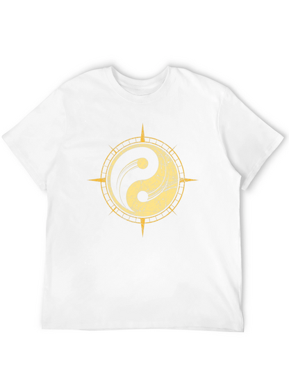 Yin Yang Compass Graphic Tee - Black