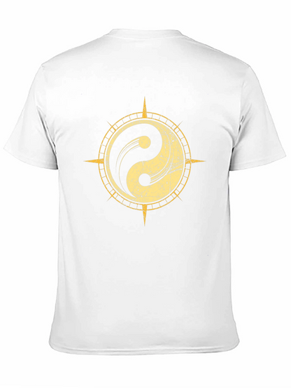 Yin Yang Compass Graphic Tee - Black