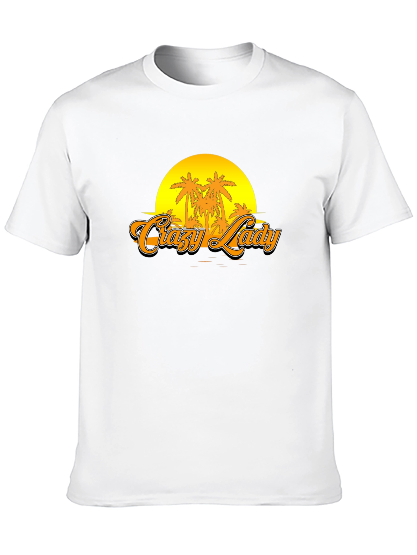 Crazy Lady Sunset Graphic T-Shirt - Black