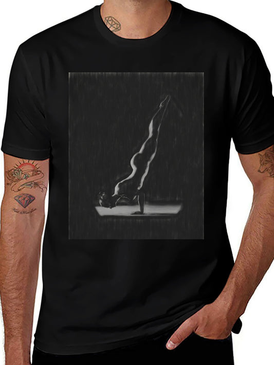 Yoga Pose Graphic Tee - Mens Black T-Shirt