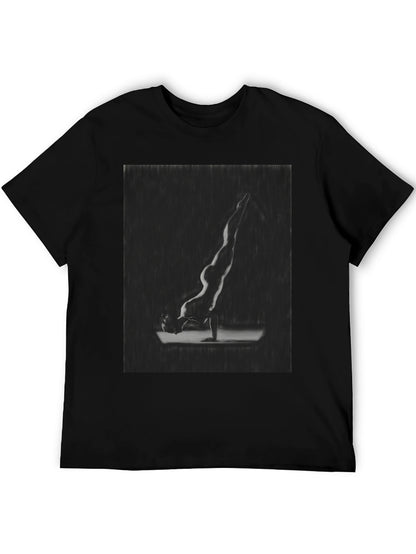 Yoga Pose Graphic Tee - Mens Black T-Shirt