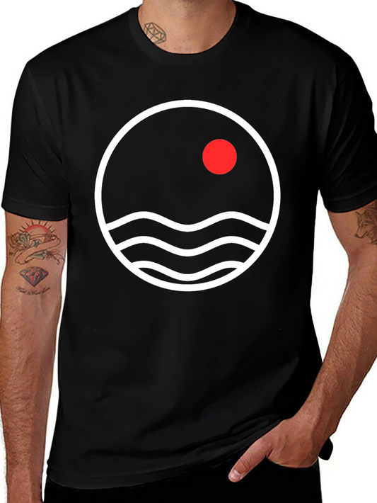 Minimalist Sunset Waves Graphic Tee