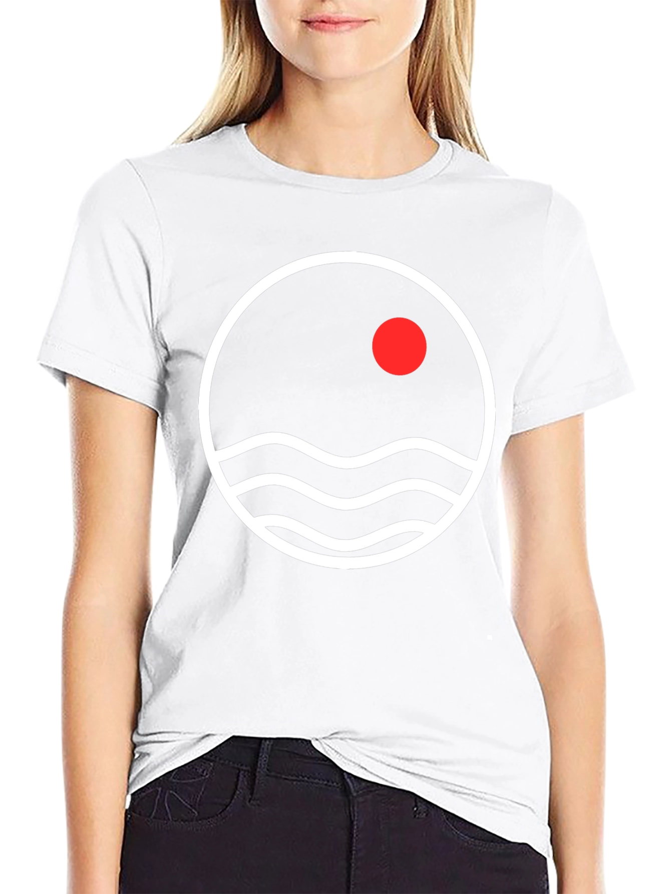 Minimalist Sunset Waves Graphic Tee