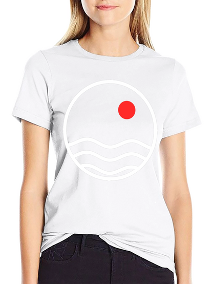 Minimalist Sunset Waves Graphic Tee