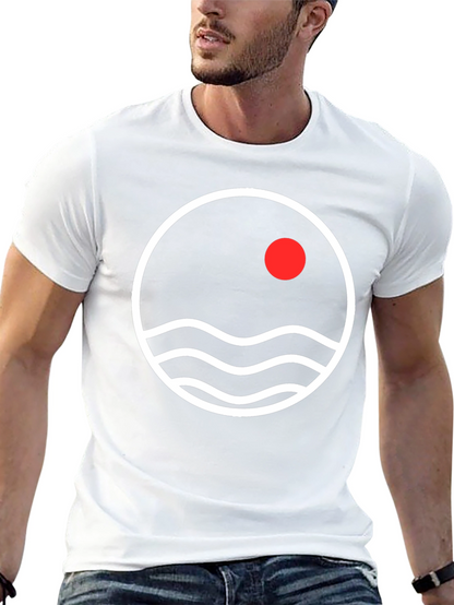 Minimalist Sunset Waves Graphic Tee