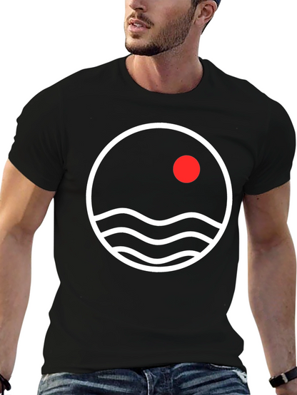 Minimalist Sunset Waves Graphic Tee
