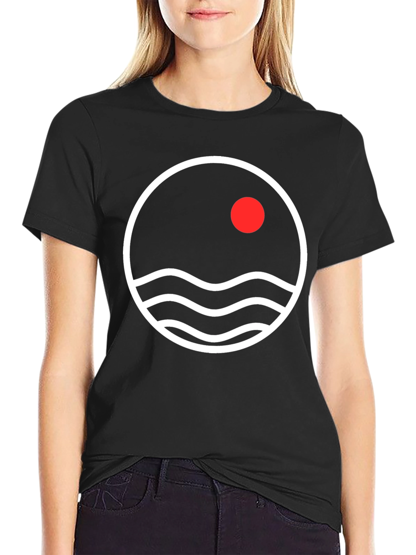 Minimalist Sunset Waves Graphic Tee