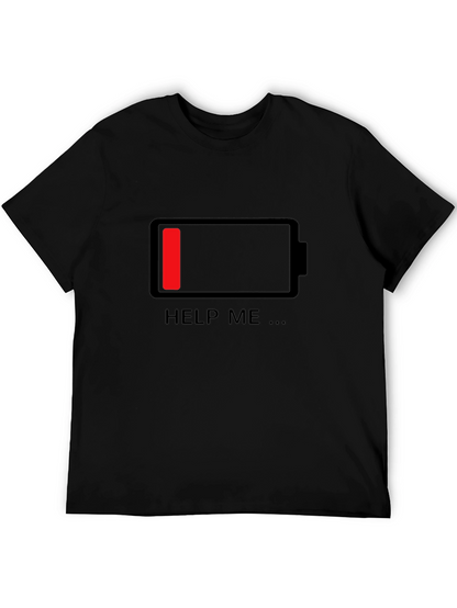 Low Battery Graphic T-Shirt - Help Me
