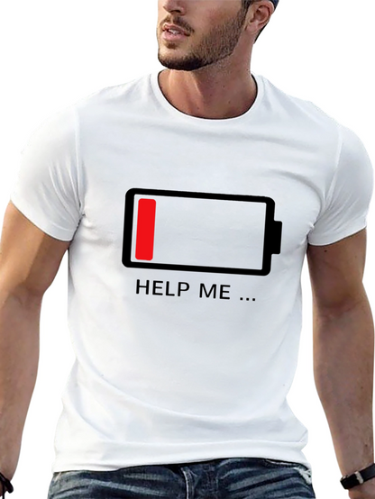 Low Battery Graphic T-Shirt - Help Me