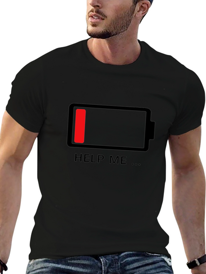 Low Battery Graphic T-Shirt - Help Me