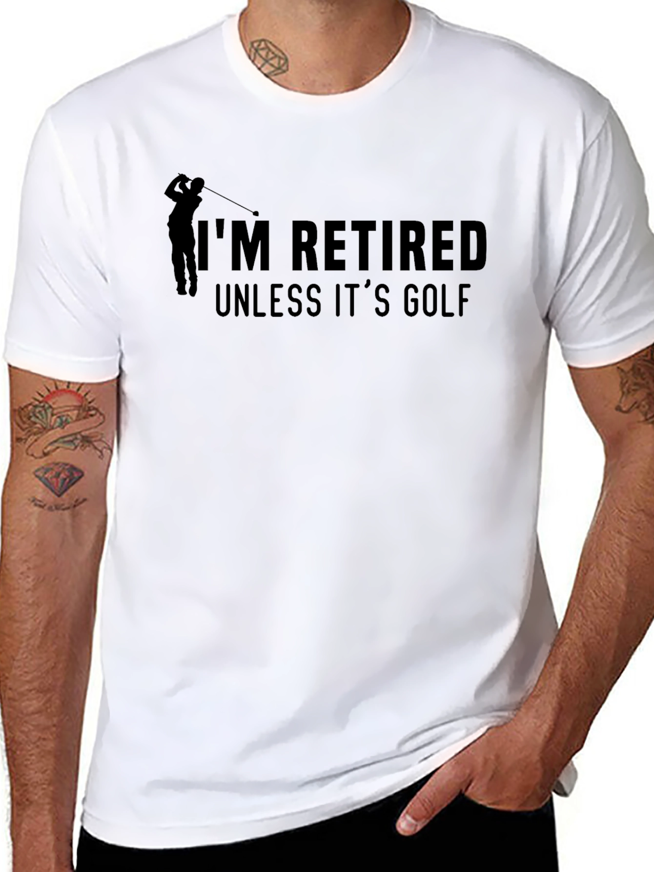 Retired Unless Golf Black Graphic Tee