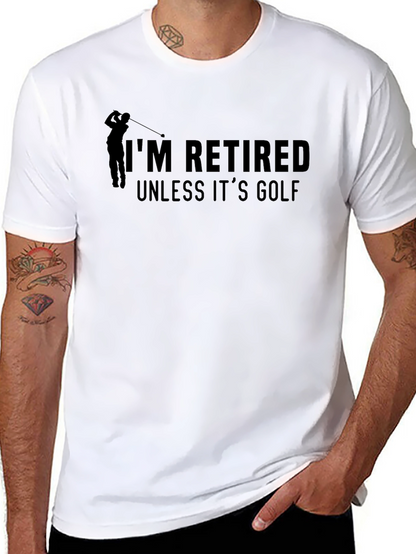 Retired Unless Golf Black Graphic Tee