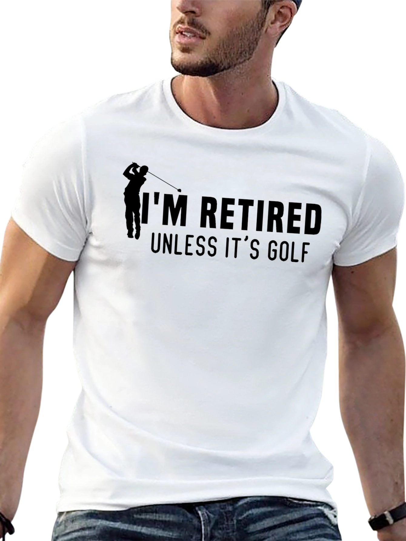 Retired Unless Golf Black Graphic Tee