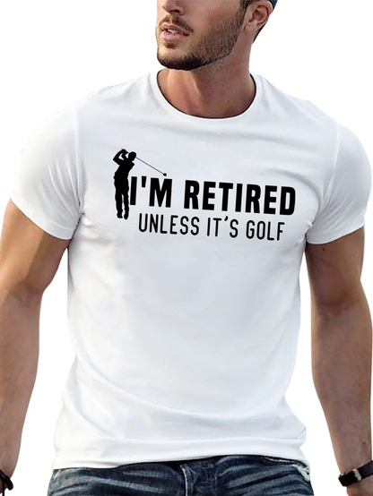 Retired Unless Golf Black Graphic Tee