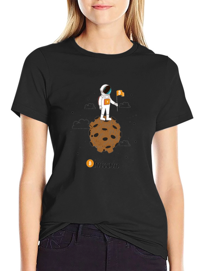 Bitcoin Astronaut T-Shirt - Crypto Moon Landing