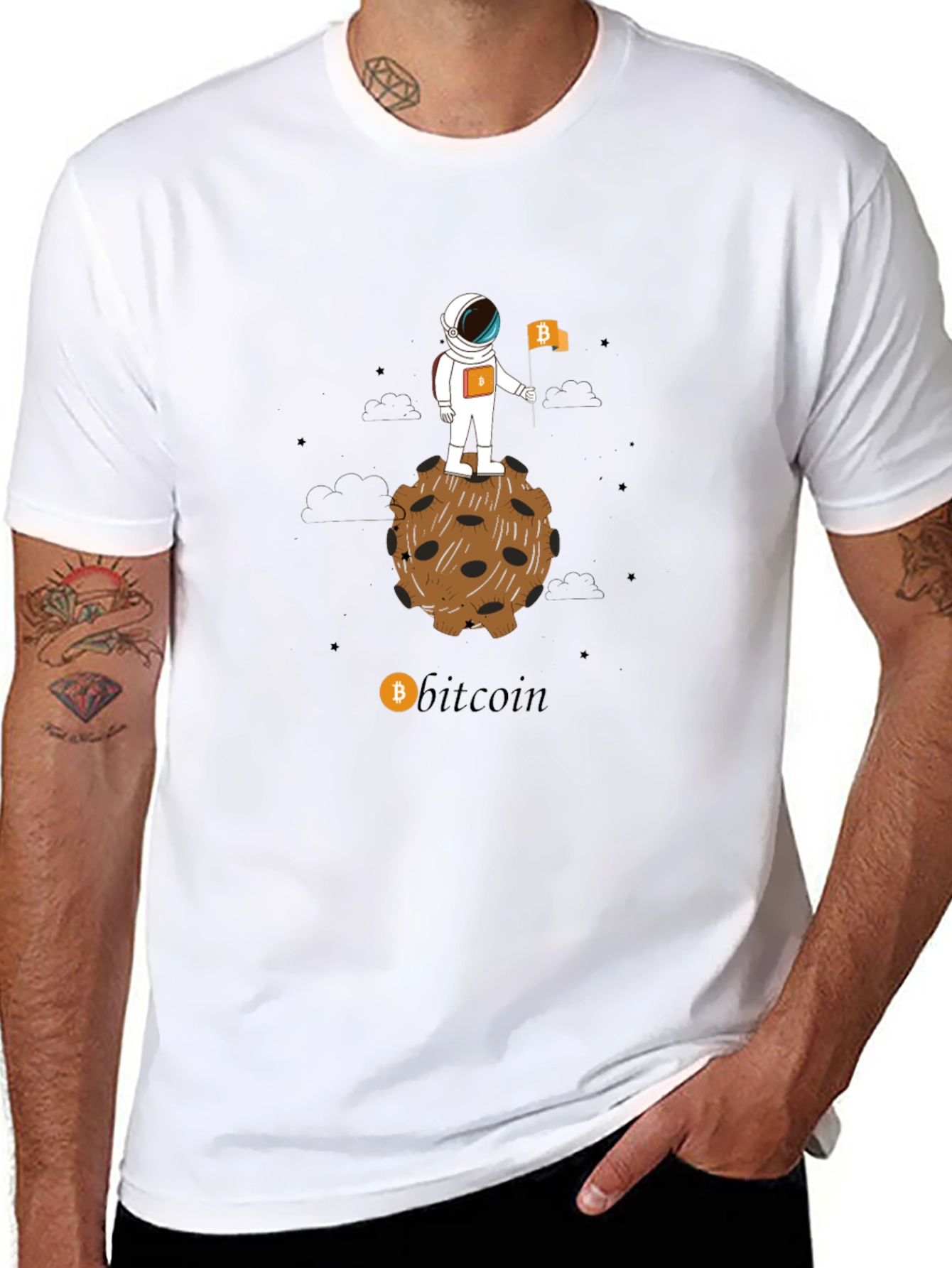 Bitcoin Astronaut T-Shirt - Crypto Moon Landing