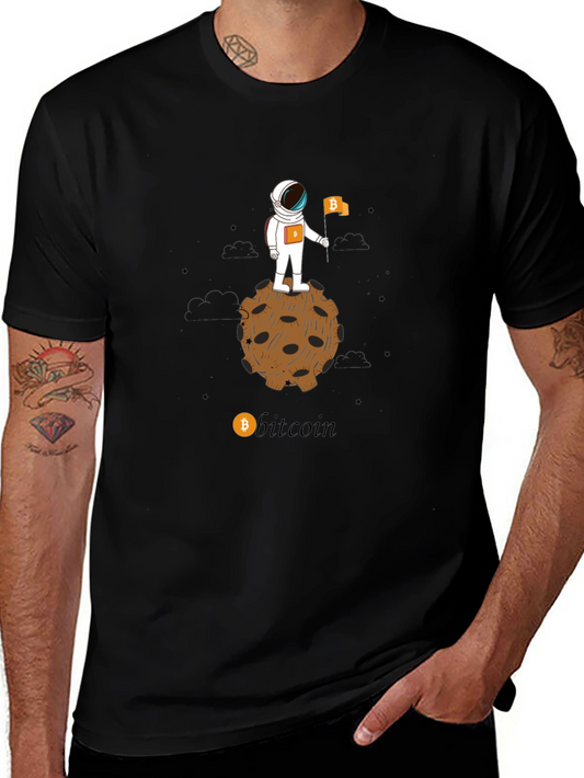 Bitcoin Astronaut T-Shirt - Crypto Moon Landing