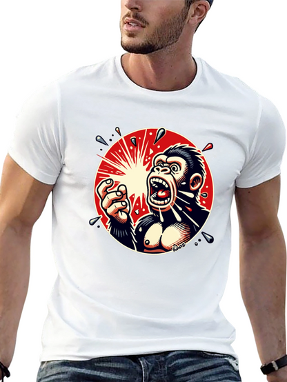 Screaming Gorilla Graphic Tee - Bold Black T-Shirt