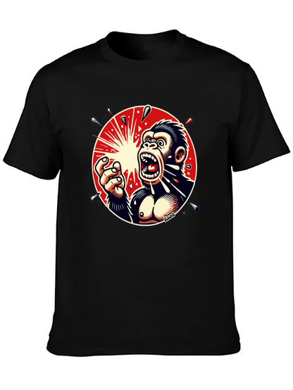 Screaming Gorilla Graphic Tee - Bold Black T-Shirt