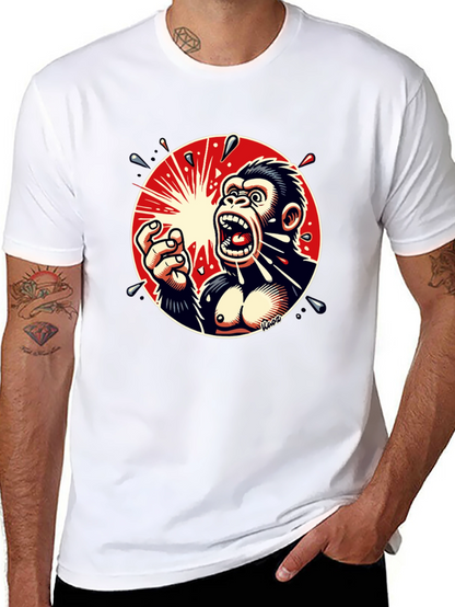 Screaming Gorilla Graphic Tee - Bold Black T-Shirt