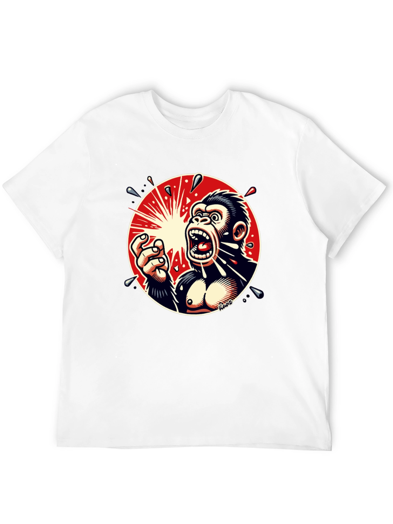 Screaming Gorilla Graphic Tee - Bold Black T-Shirt