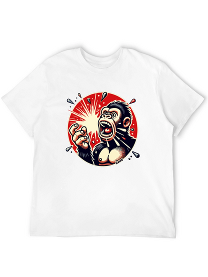 Screaming Gorilla Graphic Tee - Bold Black T-Shirt