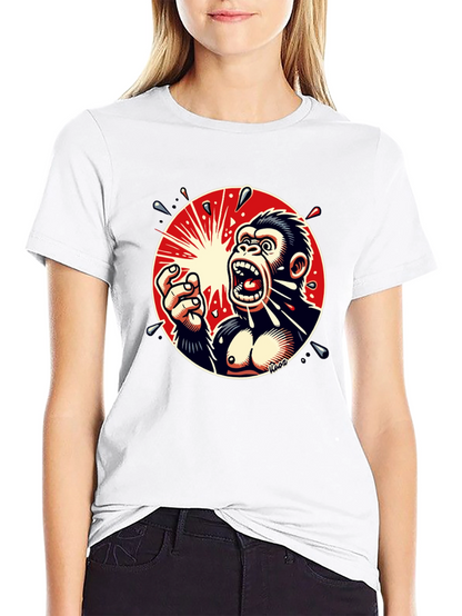 Screaming Gorilla Graphic Tee - Bold Black T-Shirt