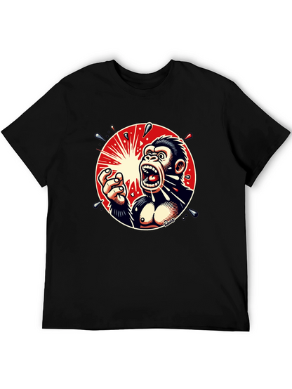 Screaming Gorilla Graphic Tee - Bold Black T-Shirt