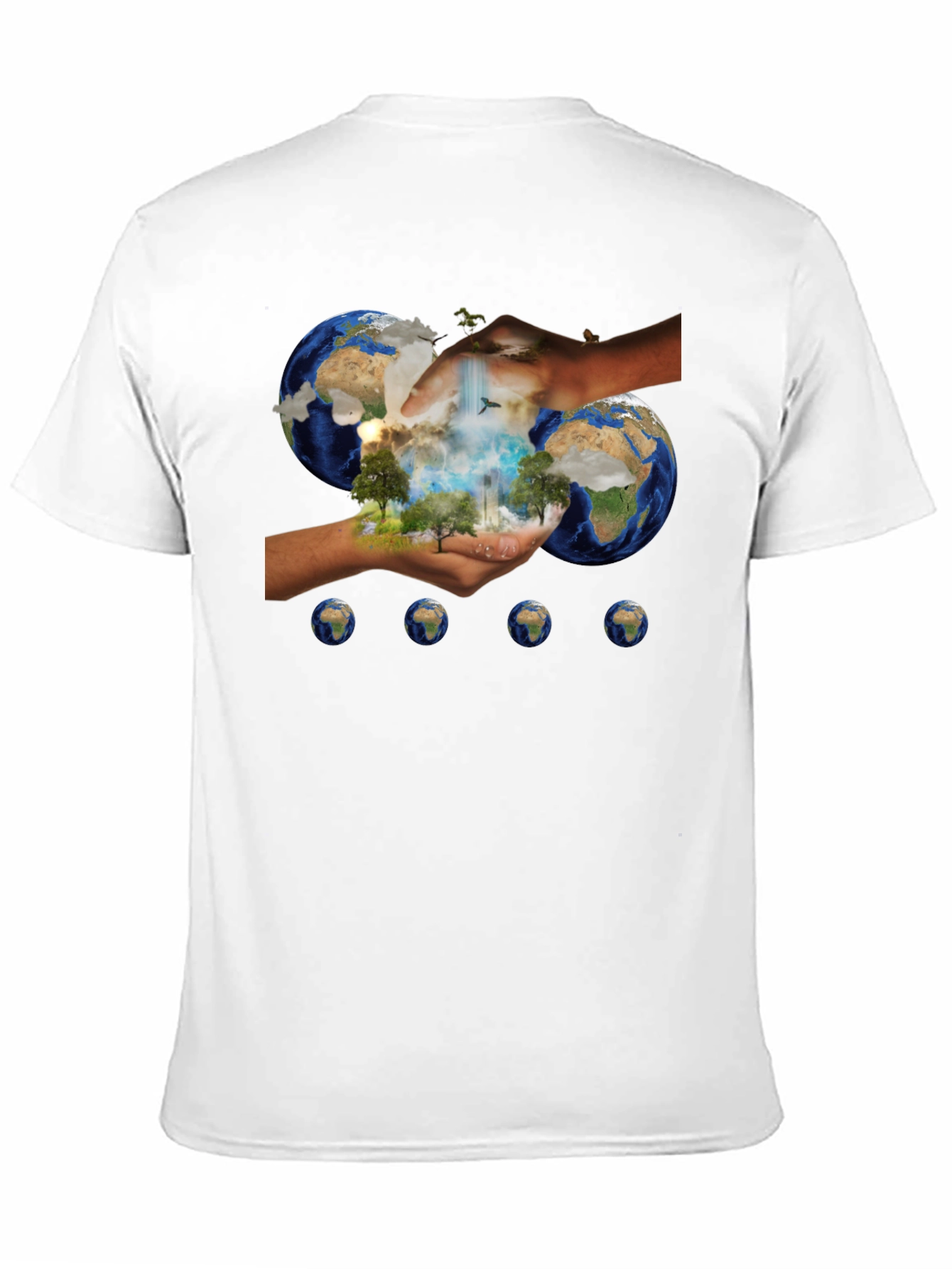 Earth In Hands Graphic Black Tee