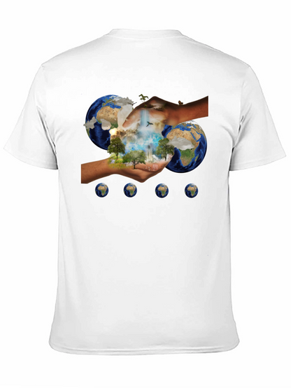 Earth In Hands Graphic Black Tee