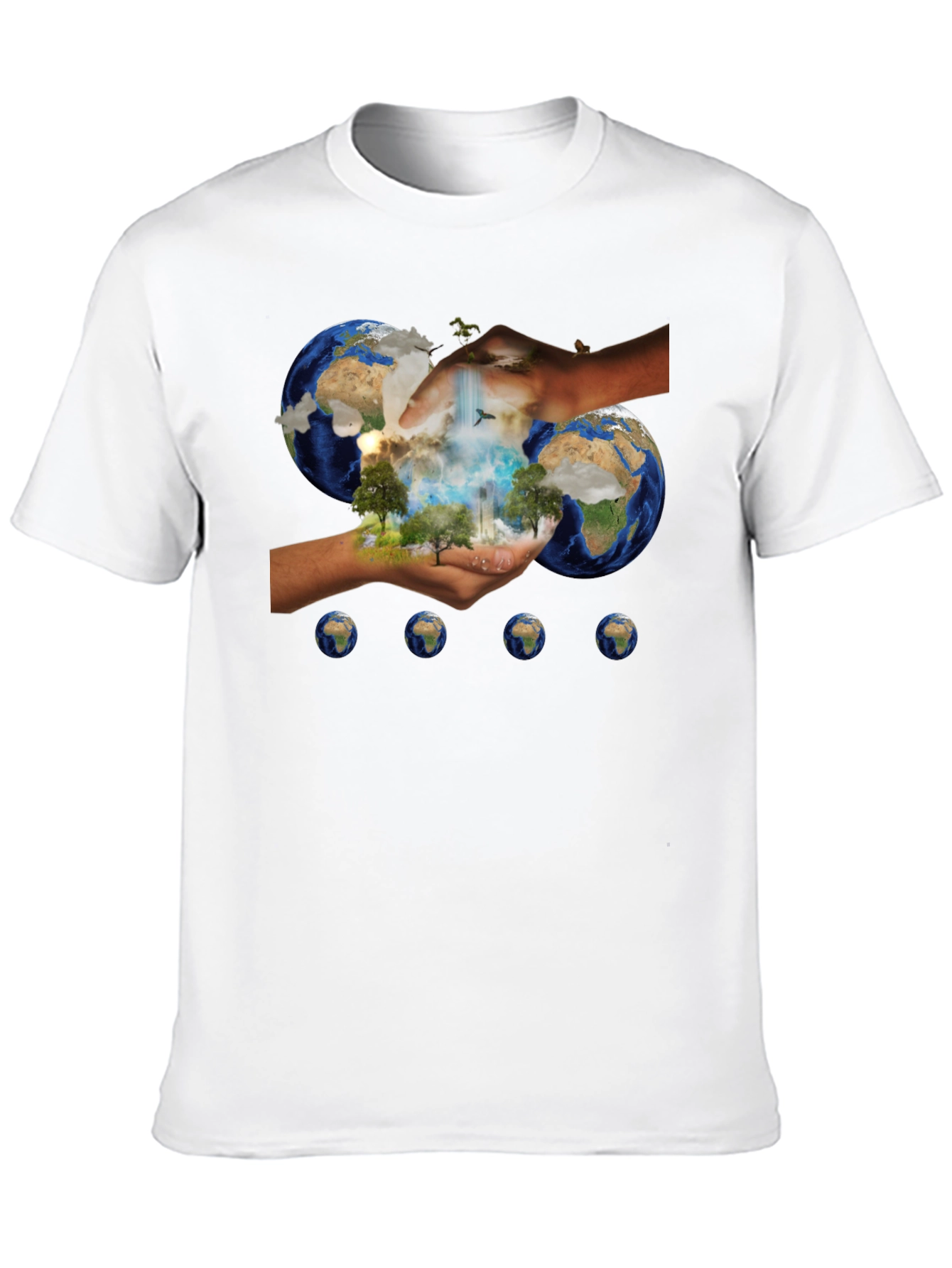 Earth In Hands Graphic Black Tee