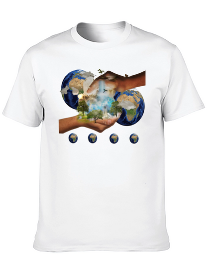 Earth In Hands Graphic Black Tee