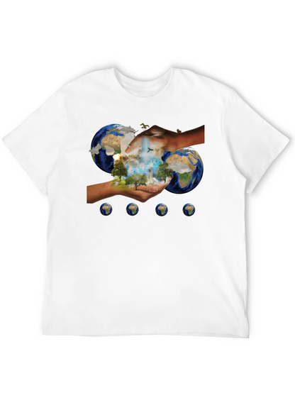 Earth In Hands Graphic Black Tee