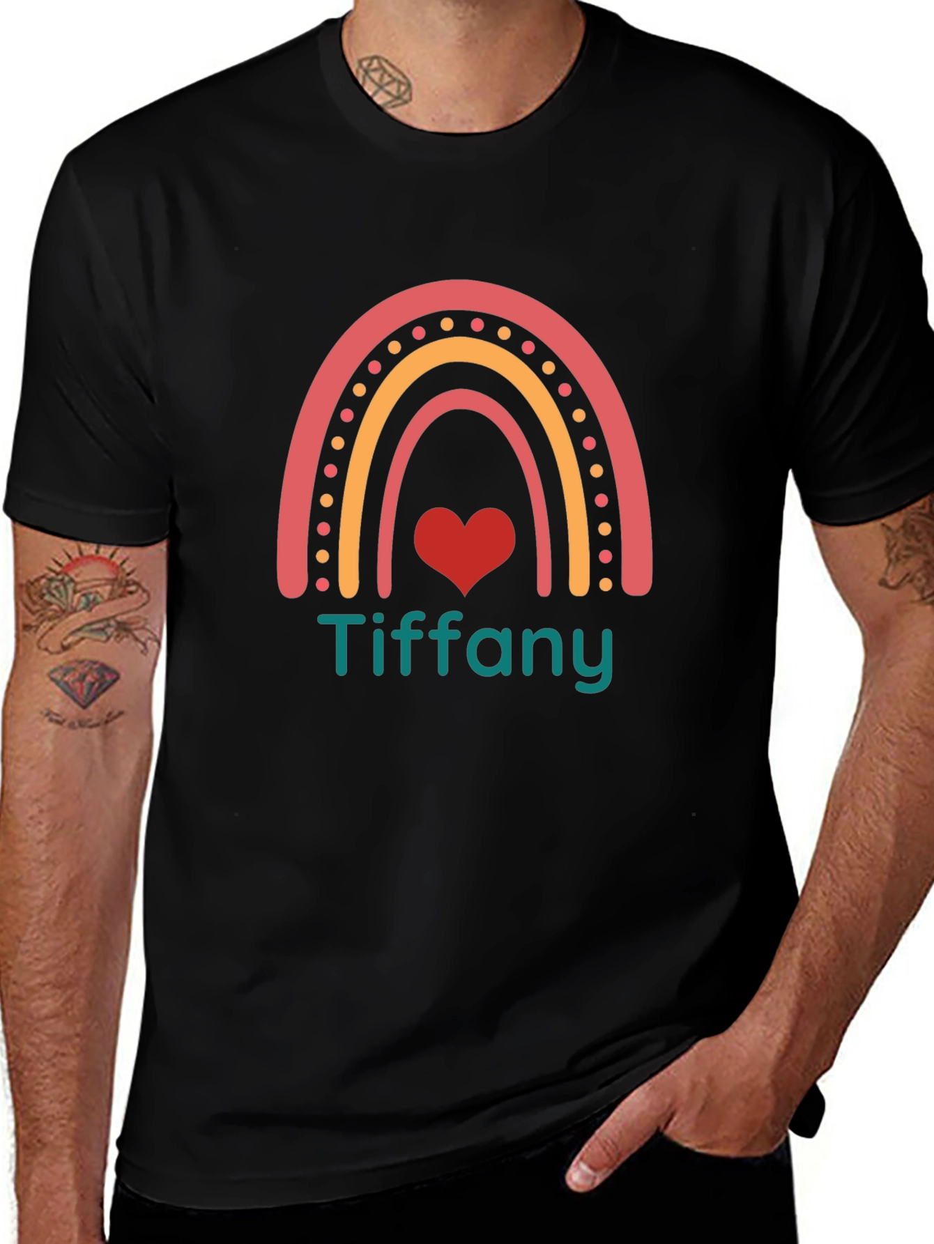 Rainbow Tiffany Heart Graphic Tee